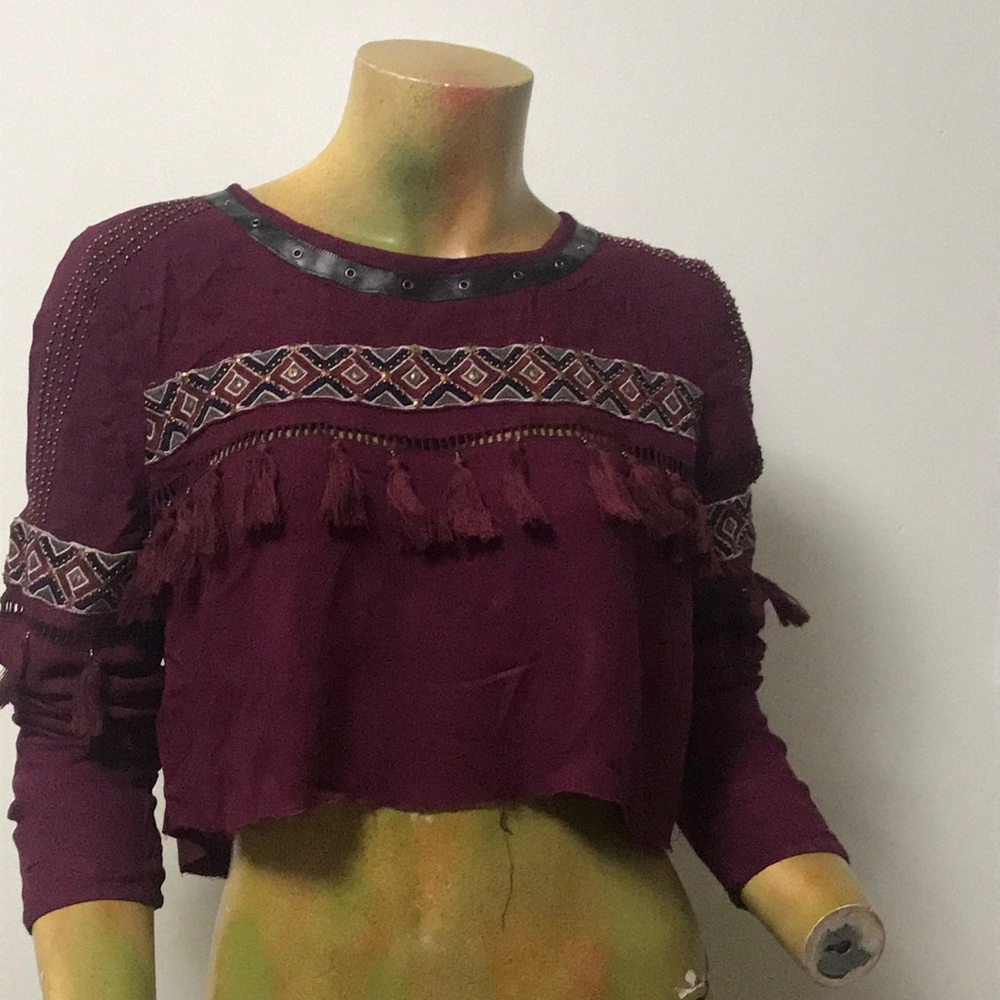 Bershka burgundyCrop top